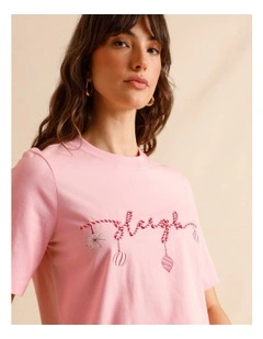 Christmas Tee in Light Pink