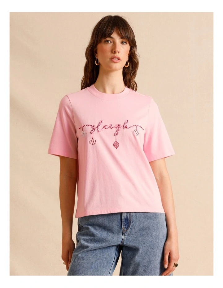 Christmas Tee in Light Pink image 3