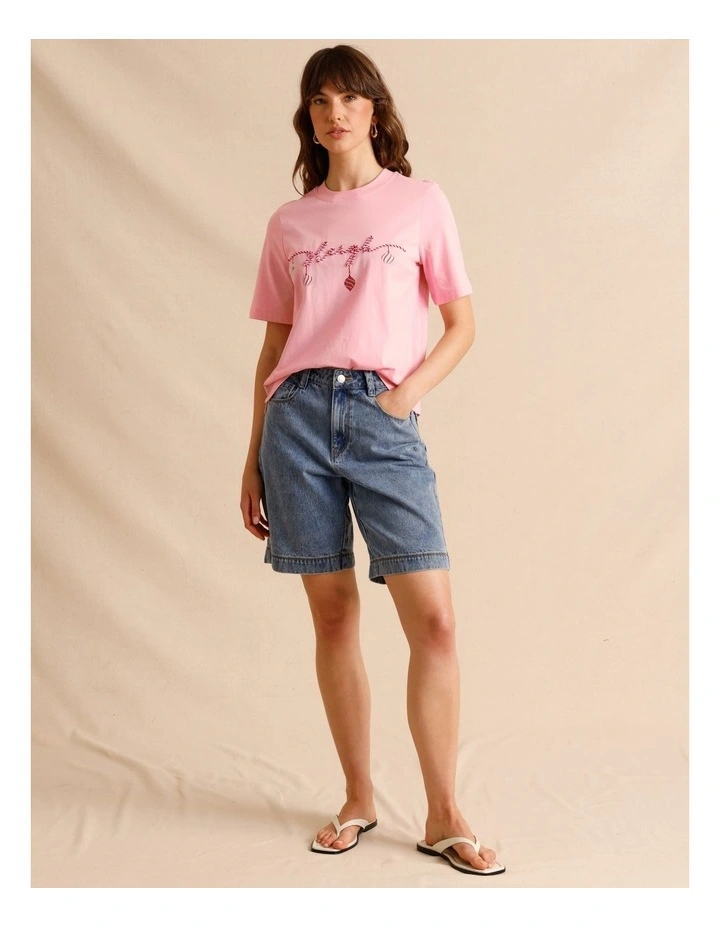 Christmas Tee in Light Pink image 5