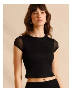 Mesh Baby Tee in Black