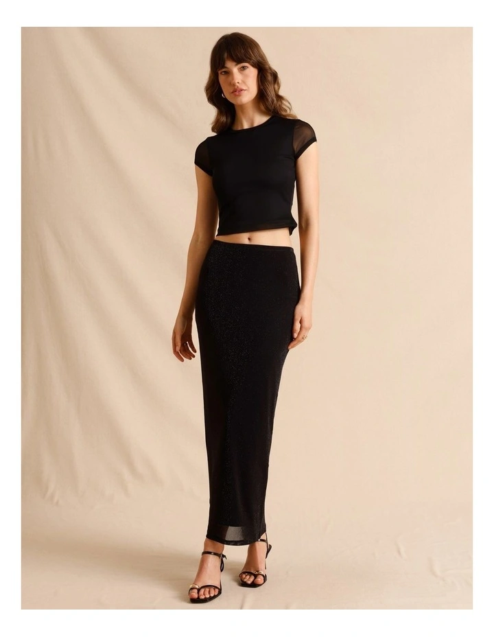 Mesh Baby Tee in Black image 2