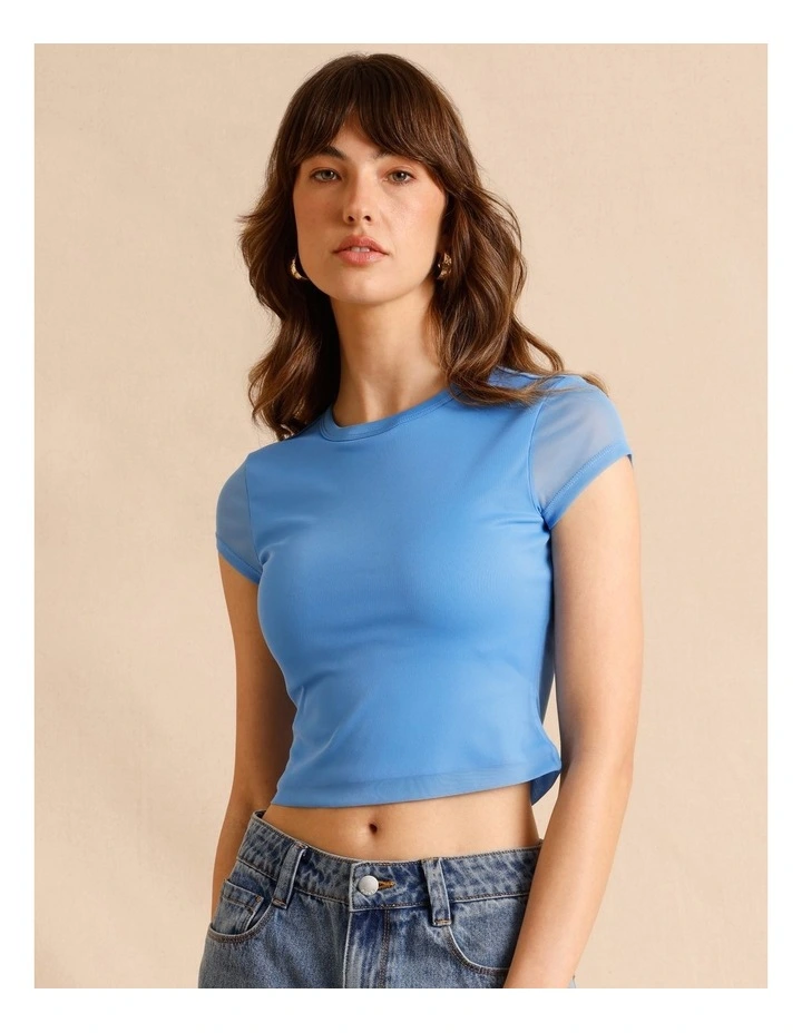 Mesh Baby Tee in Blue image 1