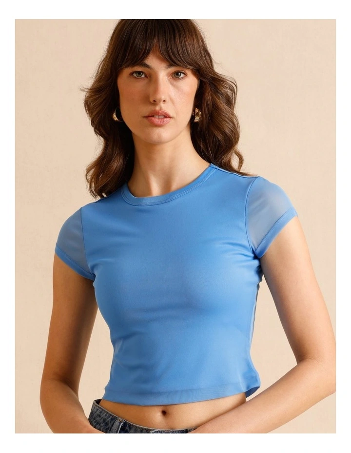 Mesh Baby Tee in Blue image 3