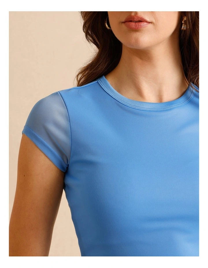 Mesh Baby Tee in Blue image 4