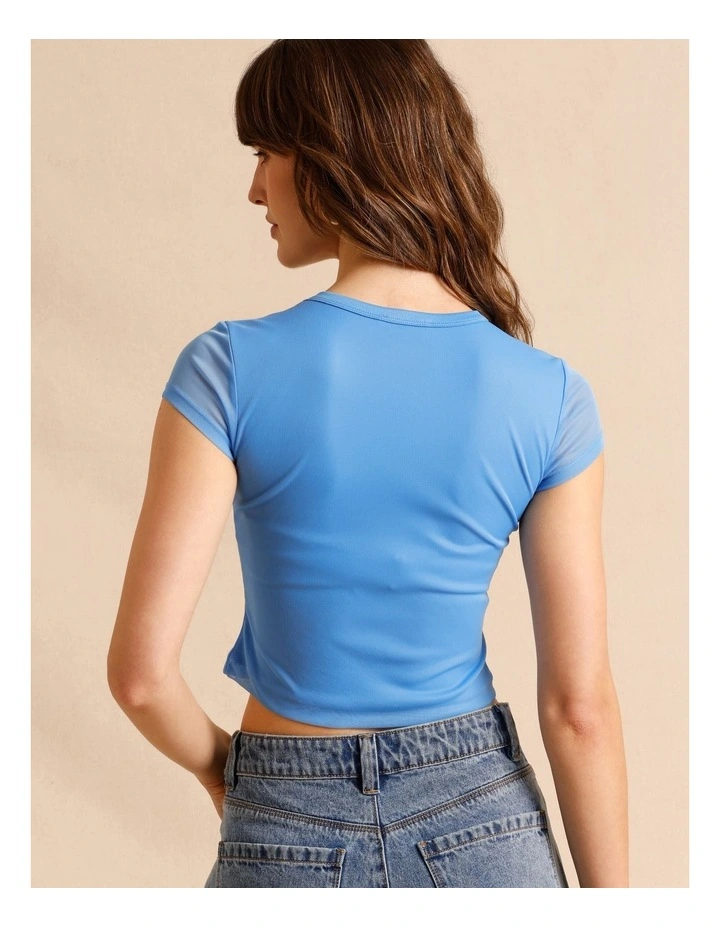 Mesh Baby Tee in Blue image 6
