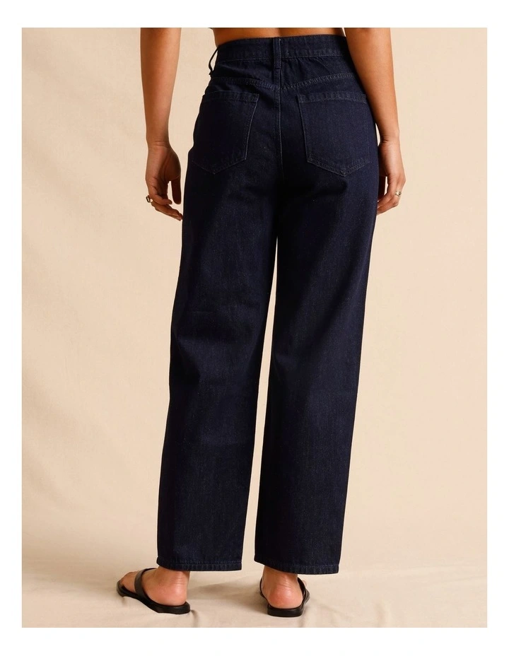Recycled Cotton Blend Studded Jeans in Indigo image 6
