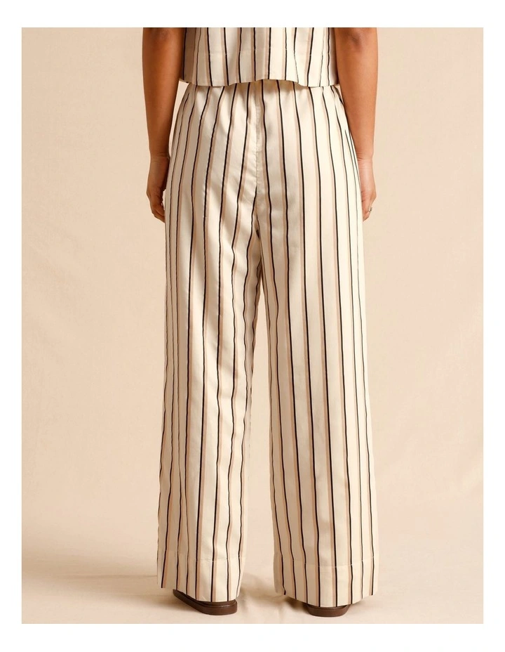 Lyocell Cotton Drawstring Relaxed Pants in Beige image 5