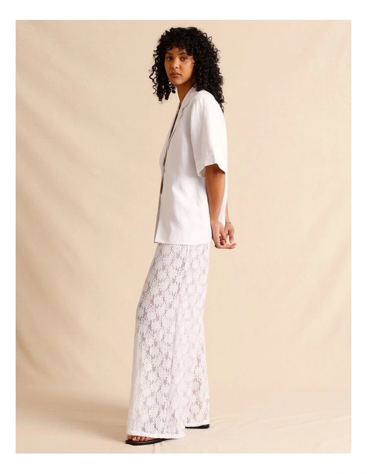 Sheer Lace Pants in White image 3