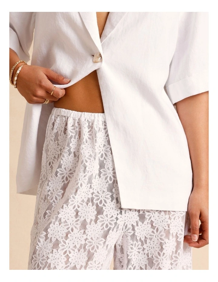 Sheer Lace Pants in White image 5
