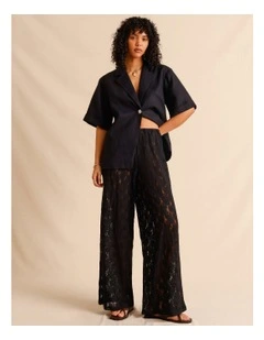 Sheer Lace Pants in Black