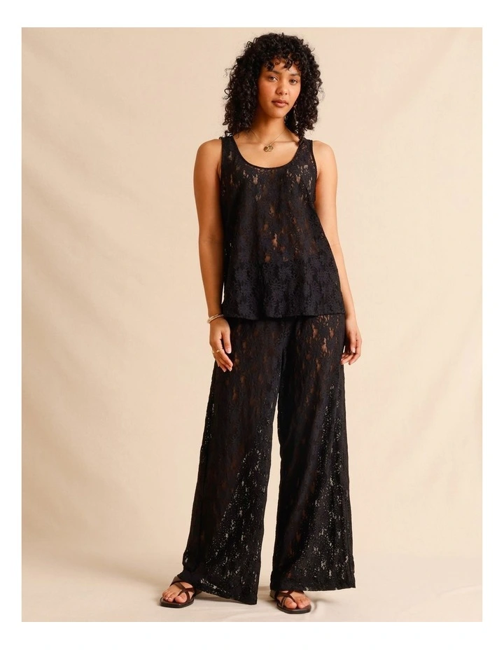 Sheer Lace Pants in Black image 3