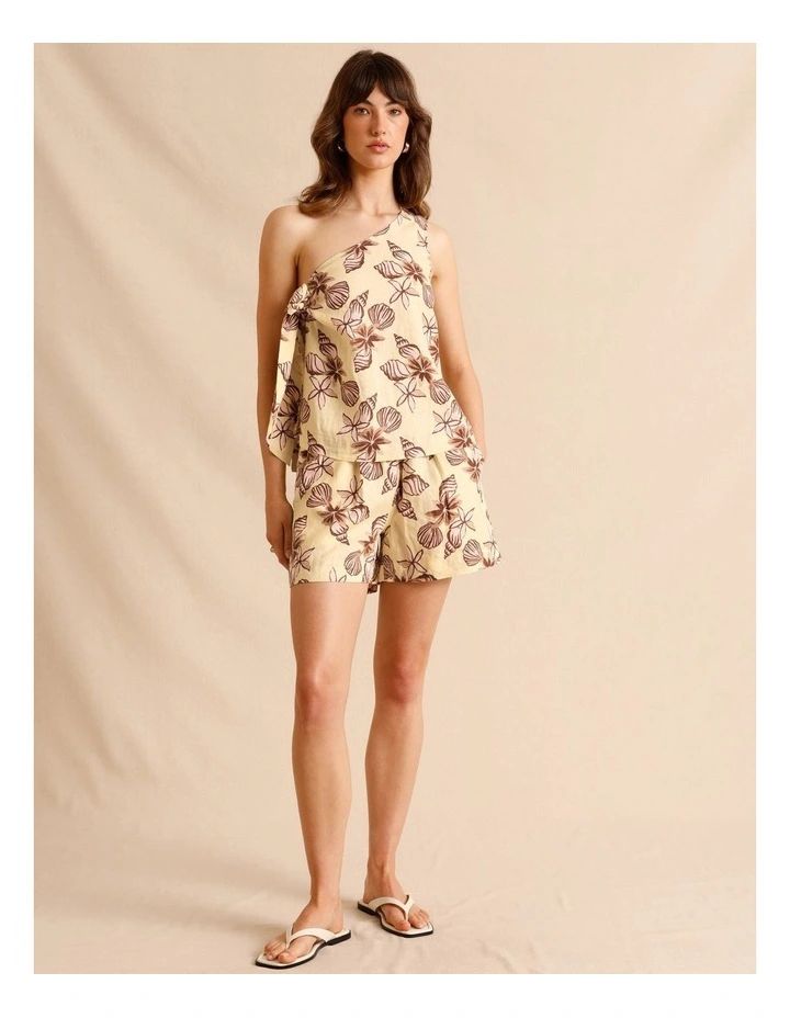 European Linen Pull on Shorts in Assorted image 1