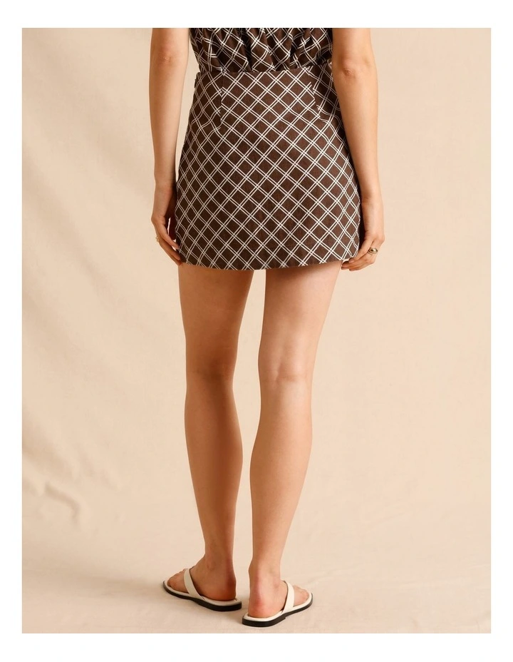 European Linen Mini Skirt in Chocolate image 5