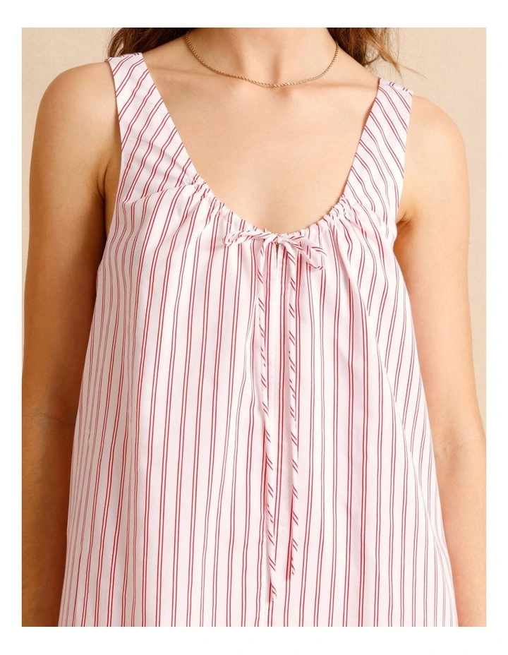 Lyocell Cotton Blend Tie Front Ruched Dress in Raspberry image 5