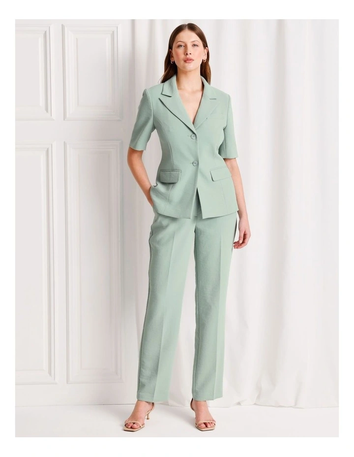 Short Sleeve Blazer in Jade image 2