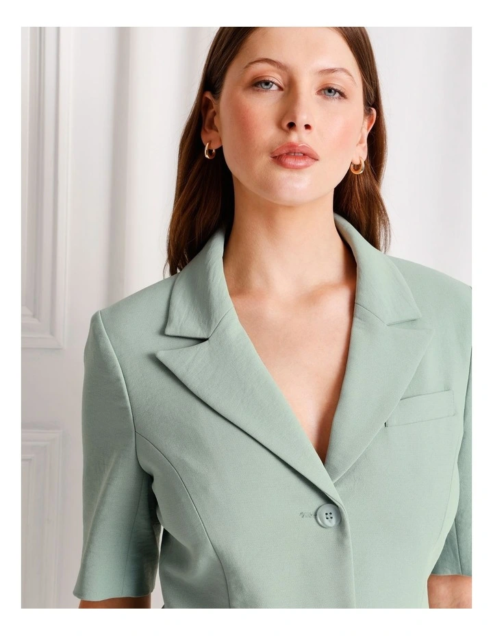 Short Sleeve Blazer in Jade image 3