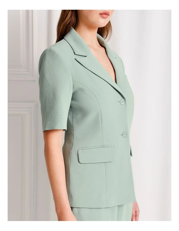 Short Sleeve Blazer in Jade image 4