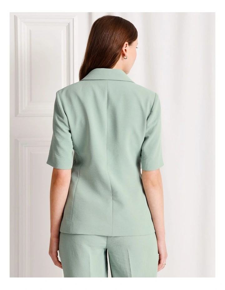 Short Sleeve Blazer in Jade image 5