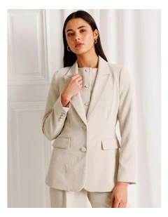 Single Breasted Blazer in Stone