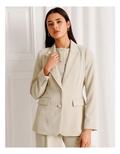 Single Breasted Blazer in Stone