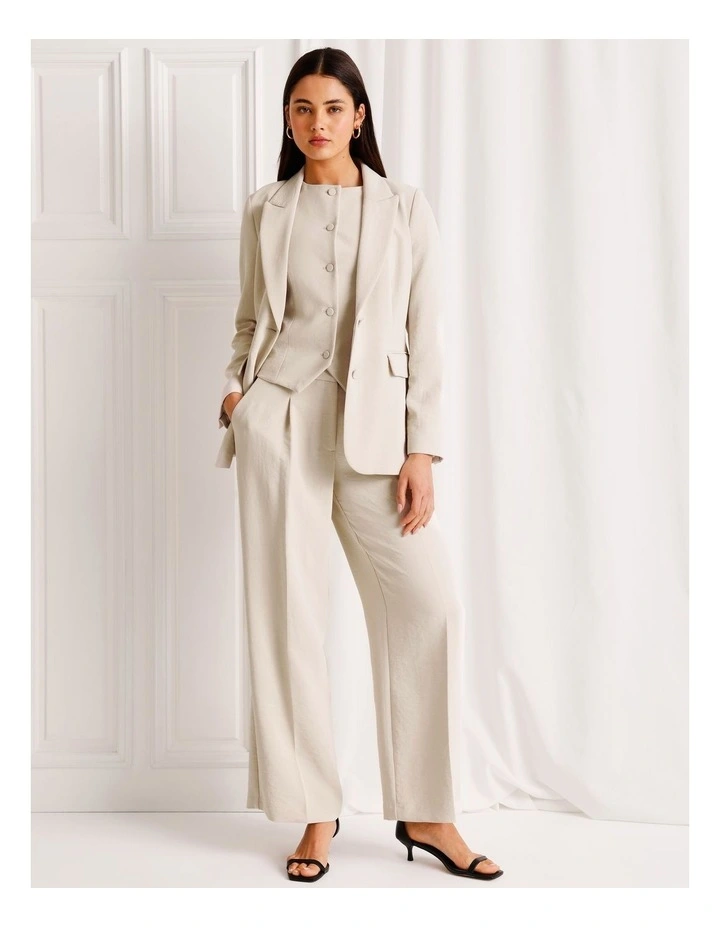 Single Breasted Blazer in Stone image 2