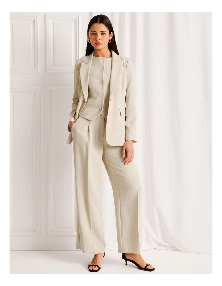 Single Breasted Blazer in Stone image 2