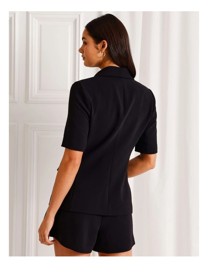 Short Sleeve Blazer in Black image 6