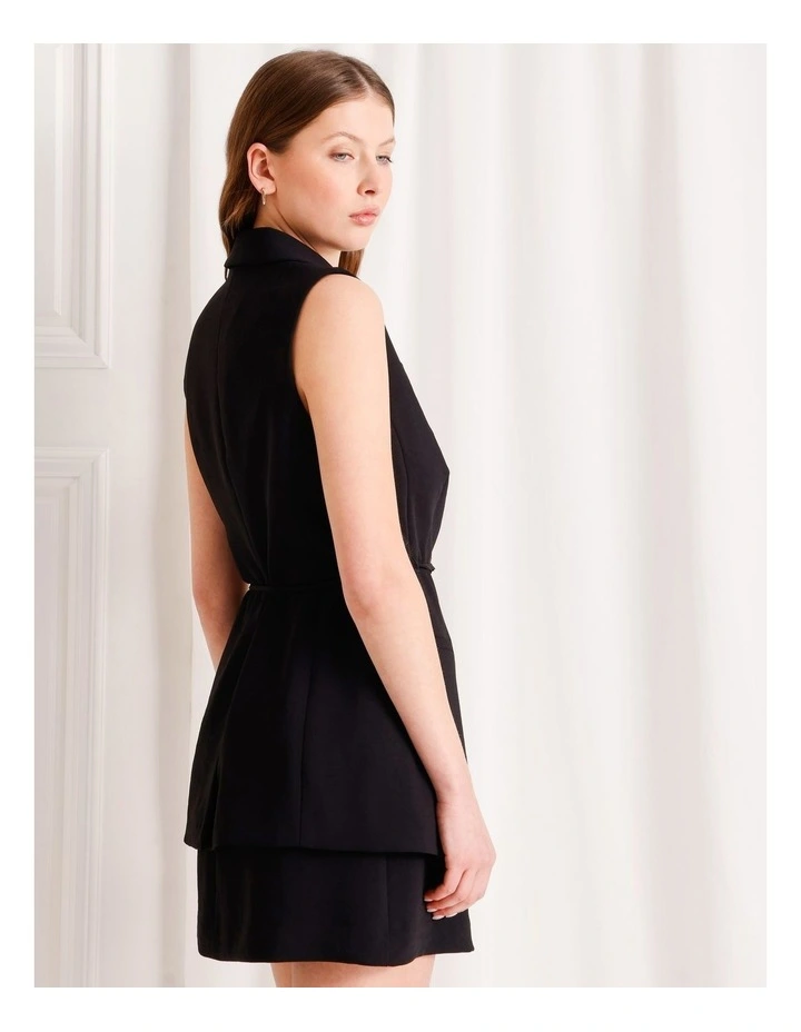 Sleeveless Blazer in Black image 6