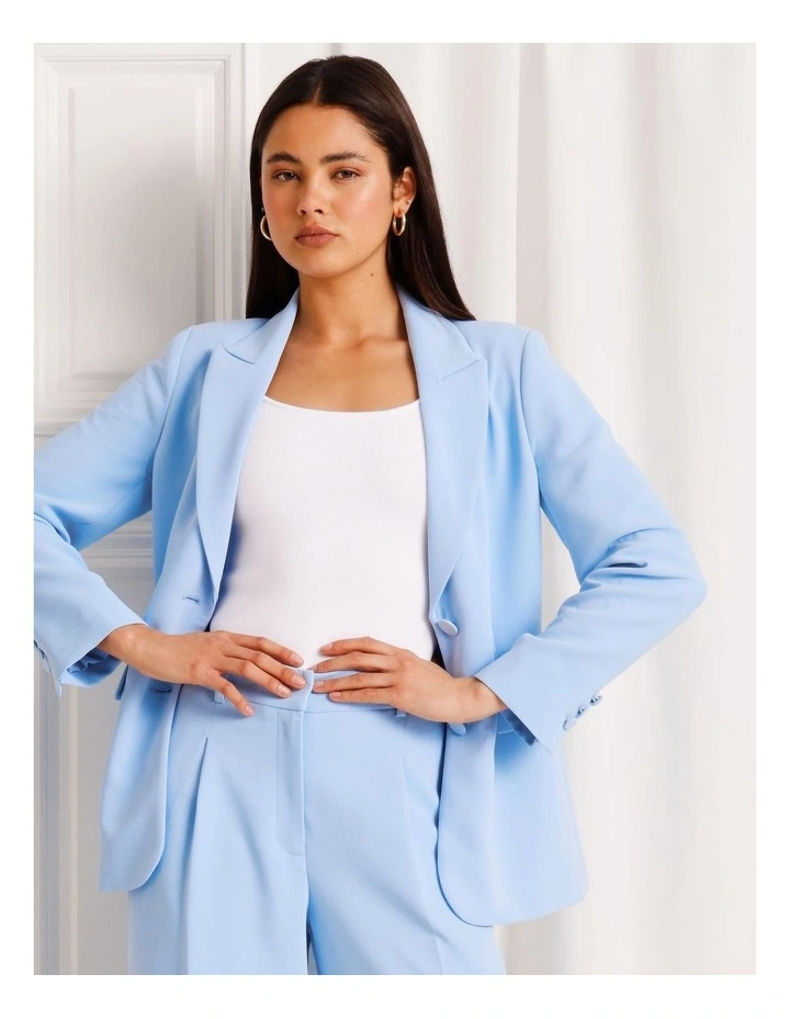 Single Breasted Blazer in Light Blue image 4