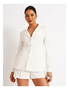 Hourglass Single Breasted Blazer in Ivory