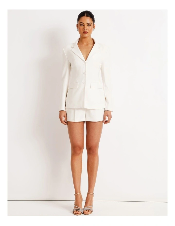 Hourglass Single Breasted Blazer in Ivory image 2