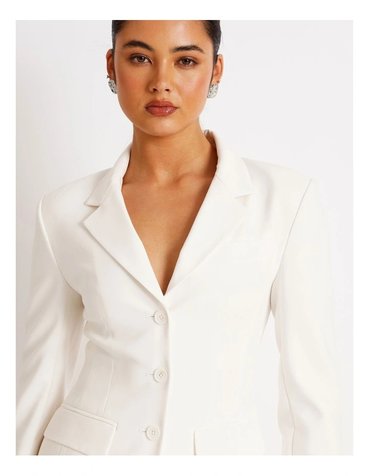 Hourglass Single Breasted Blazer in Ivory image 4