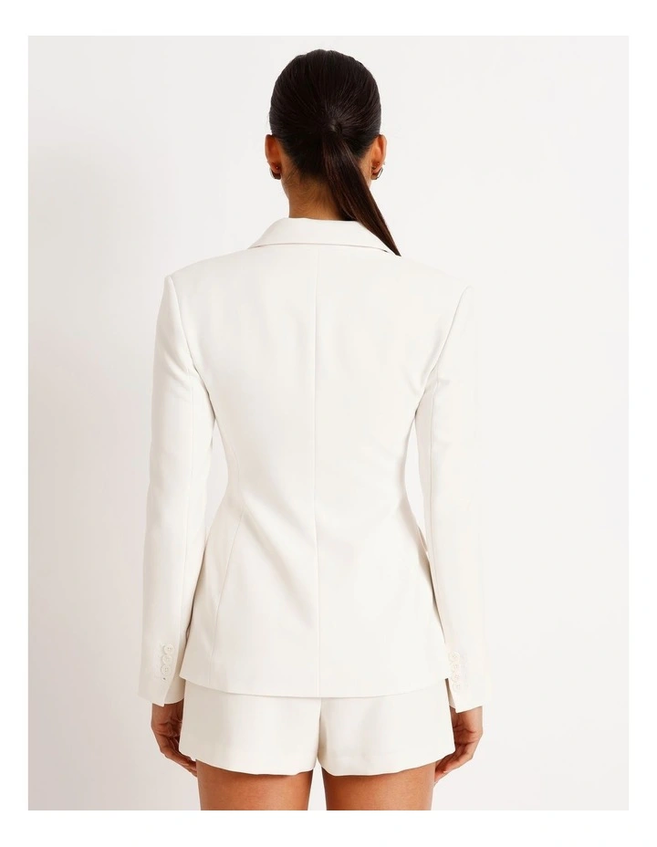 Hourglass Single Breasted Blazer in Ivory image 6