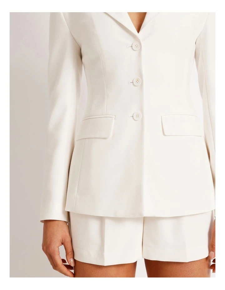 Hourglass Single Breasted Blazer in Ivory image 7