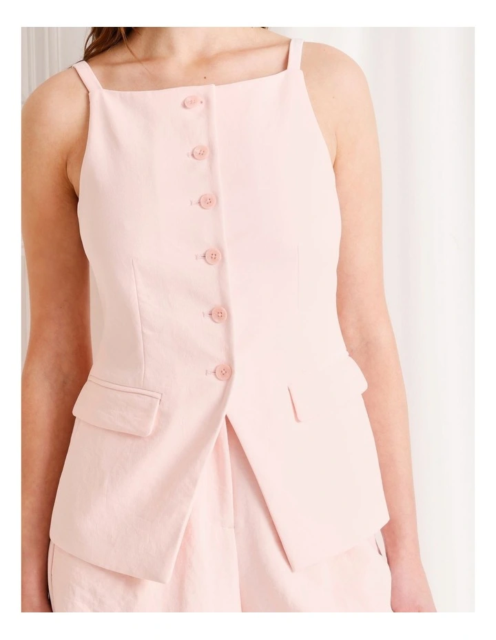 Strappy Square Neck Vest in Light Pink image 3