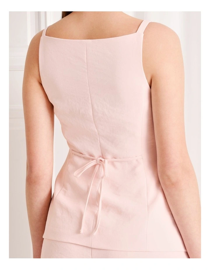 Strappy Square Neck Vest in Light Pink image 6