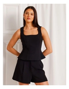 Peplum Bustier in Black