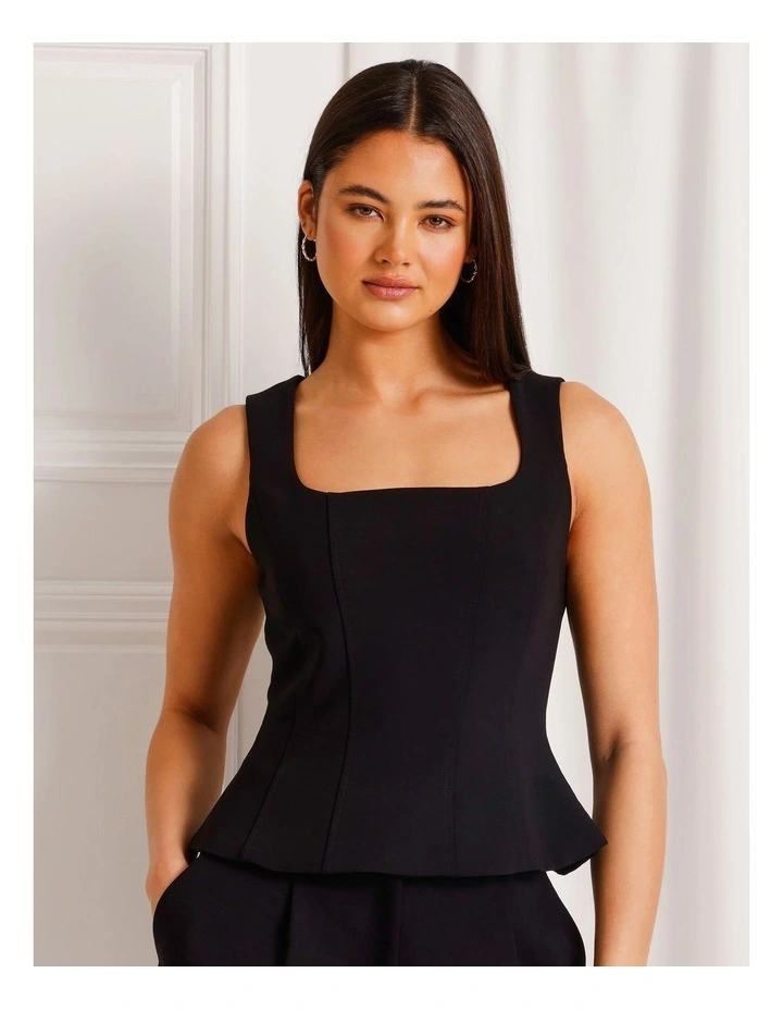 Peplum Bustier in Black image 2