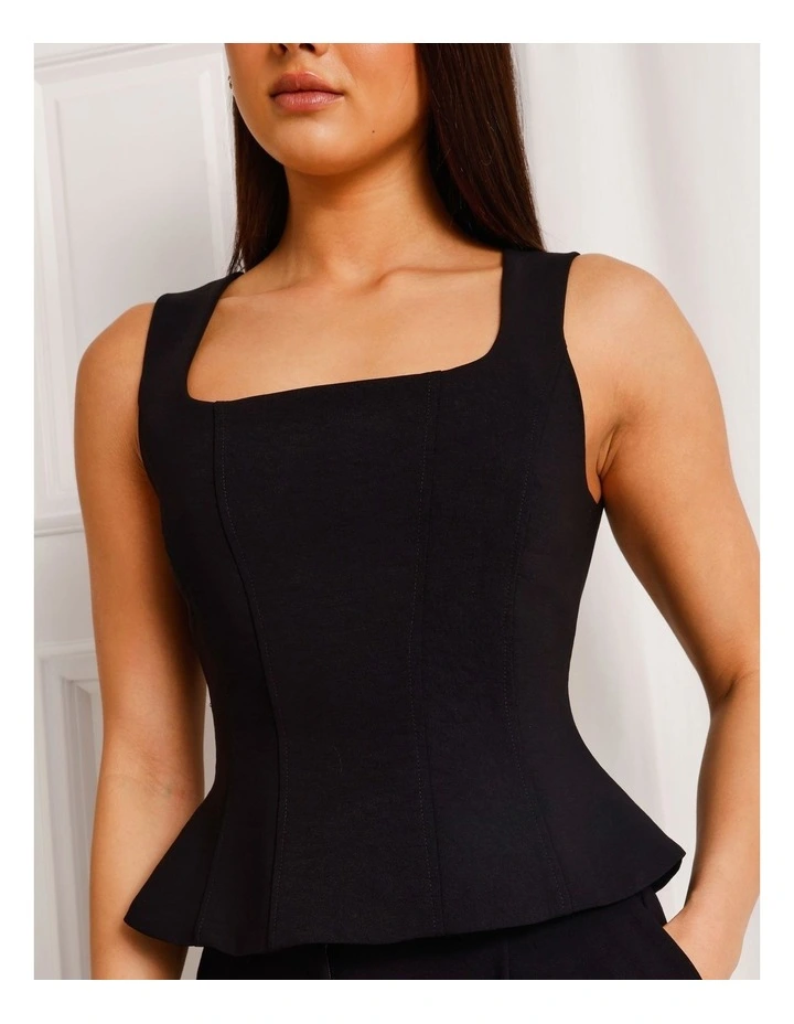 Peplum Bustier in Black image 4