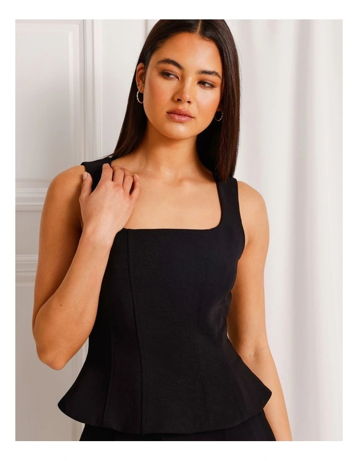 Peplum Bustier in Black image 5