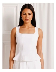 Peplum Bustier in White