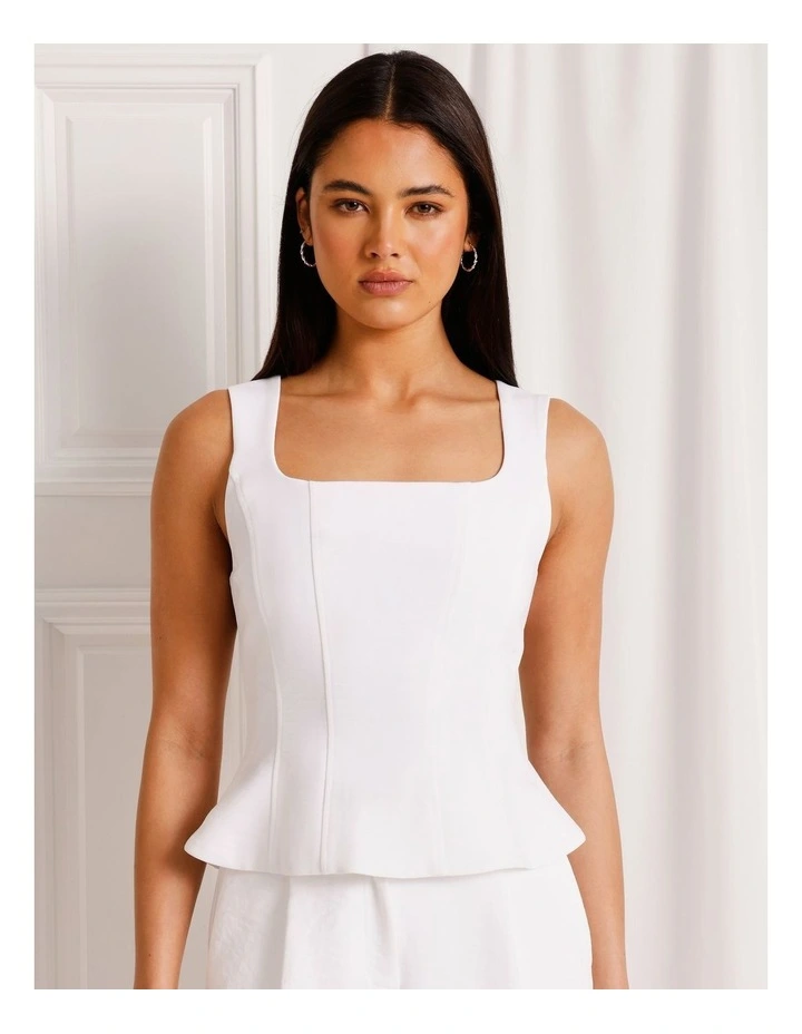 Peplum Bustier in White image 1