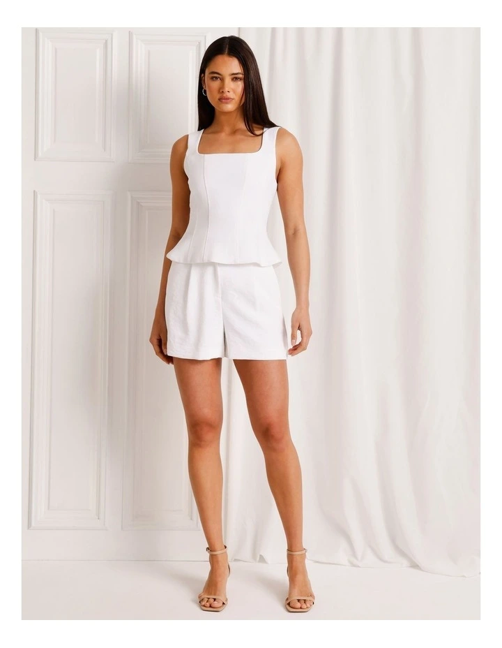 Peplum Bustier in White image 2