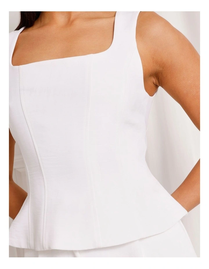 Peplum Bustier in White image 5