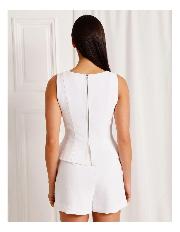 Peplum Bustier in White image 6