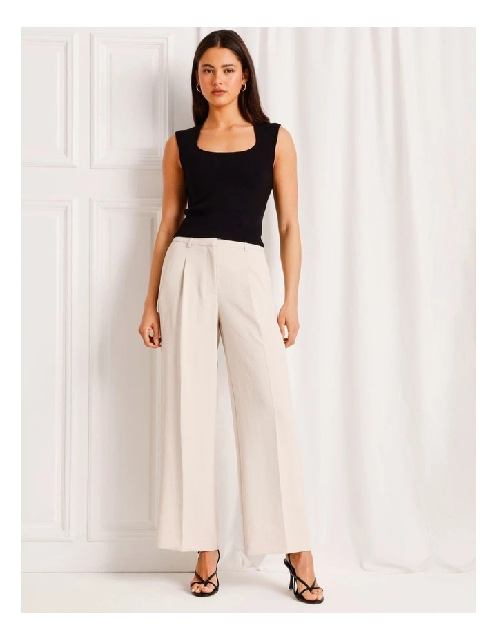 Extended Shoulder Knit Tank in Black image 2