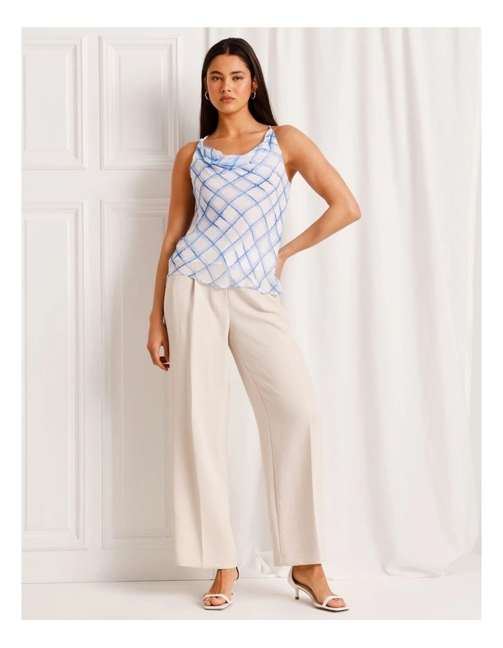Cowl Neck Halter Top in Blue image 3