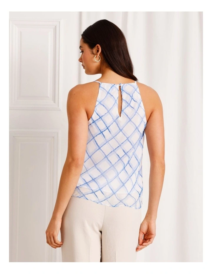 Cowl Neck Halter Top in Blue image 5
