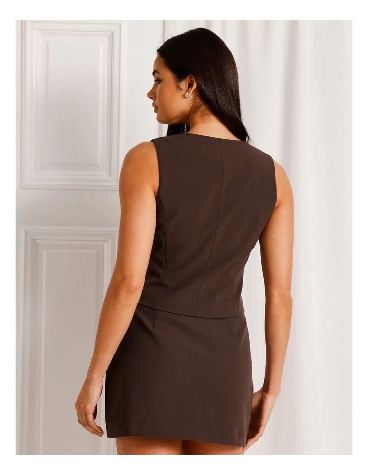Asymmetrical Vest in Dark Brown image 5