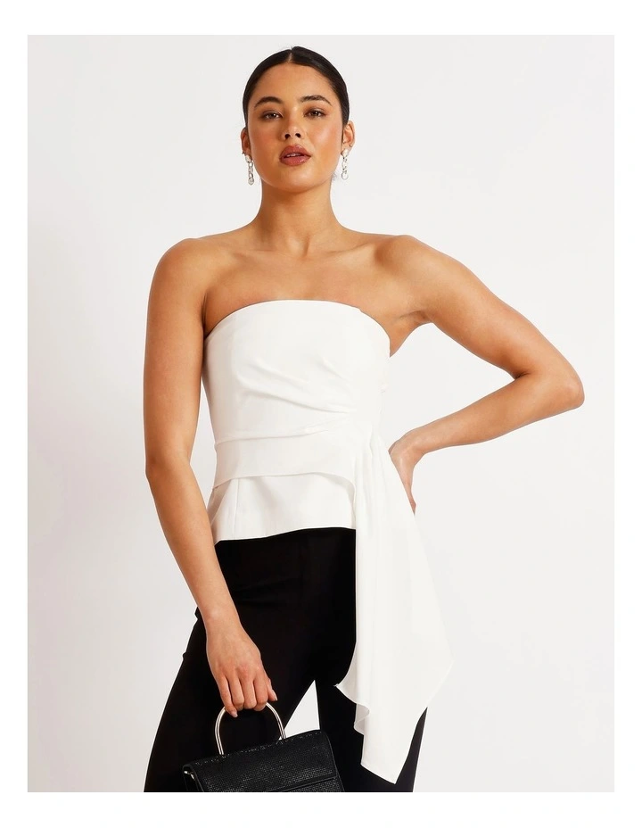 Draped Bustier in White image 1